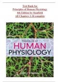 Test Bank for Principles of Human Physiology, 6th Edition by Stanfield All Chapters 1 to 24 fully covered ISBN: 9780134169804