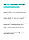 MBA 706 - KIM Exam 1 Questions and Answers (Graded A)