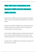 MBA 706 Test 2 Questions and Answers 100% Correct Answers 100% Correct