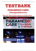 Test Bank Paramedic Care: Principles & Practice Volume 5: Special Considerations and Operations 5th Edition, Bledsoe