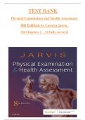 Test Bank for  Physical Examination and Health Assessment, 8th Edition by Carolyn Jarvis All Chapters 1 to 32 fully covered ISBN: 9780323510806