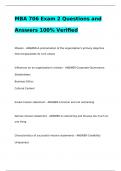 MBA 706 Exam 2 Questions and Answers 100% Verified