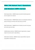 MBA 706 Koksal Test 2 Questions and Answers 100% Correct