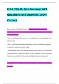 MBA 706-M. Kim-Summer AP1 Questions and Answers 100% Correct