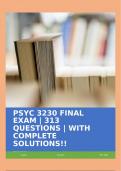 PSYC 3230 FINAL EXAM | 313 QUESTIONS | WITH COMPLETE SOLUTIONS!!