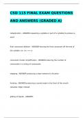 CSD 115 FINAL EXAM QUESTIONS AND ANSWERS (GRADED A)