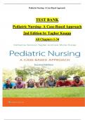 TEST BANK Pediatric Nursing- A Case-Based Approach 2nd Edition by Tagher Knapp All Chapters 1-34 fully covered ISBN: 9781975209063