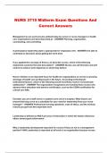 NURS 3715 Midterm Exam Questions And Correct Answers