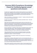 Humana 2022 (Compliance Knowledge Check for Certifying Agents) actual questions and answers