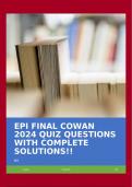 EPI FINAL COWAN 2024 QUIZ QUESTIONS WITH COMPLETE SOLUTIONS!!