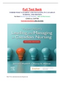 Test Bank For Yoder-Wise’s Leading And Managing In Canadian Nursing, 2nd Edition, Patricia S. Yoder-Wise, Janice Waddell, Nancy Walton