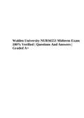 Walden University NURS6551-Primary Care Of Women Midterm Exam 2022 100% Verified | Questions And Answers | Graded A+.