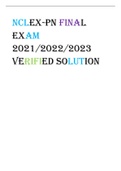 NCLEX-PN FINAL  EXAM 2021/2022/2023 VERIFIED SOLUTIONS