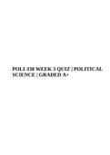 POLI330N WEEK 3 QUIZ | POLITICAL SCIENCE | GRADED A+| 100% CORRECT QUESTIONS  AND ANSWERS.