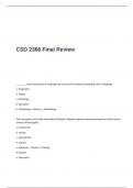 CSD 2366 Final Exam  Review  Questions and Answers