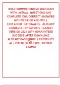 IBOLC COMPREHENSIVE 2023 EXAM WITH  ACTUAL  QUESTIONS AND COMPLETE 100% CORRECT ANSWERS WITH VERIFIED AND WELL EXPLAINED  RATIONALES   ALREADY GRADED A+ BY EXPERTS  | LATEST VERSION 2024 WITH GUARANTEED SUCCESS AFTER DOWNLOAD  ALREADY PASSED!!!!!!! ( PROV