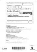  Pearson Edexcel Level 1/Level 2 GCSE (9–1) English Literature  Paper 1ET0/01  PAPER 1 Shakespeare and Post-1914 Literature June 2024