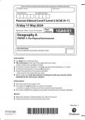  Pearson Edexcel Level1/Level 2 GCSE (9–1)  Geography A  Paper 1GA0/01  PAPER 1 The Physical Environment June 2024