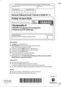  Pearson Edexcel Level 1/Level 2 GCSE (9−1)  Geography A  Paper 1GA0/03  PAPER 3 Geographical Investigations  Fieldwork and UK Challenges