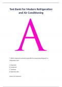 Test Bank For Modern Refrigeration and Air Conditioning 21st Edition by Andrew D. Althouse, Carl H. Turnquist, Alfred F. Bracciano, Daniel C. Bracciano, Gloria M. Bracciano 9781635638776 Chapter 1-55 Complete Guide.
