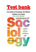 Essentials of Sociology 7th Edition Giddens Test Bank ISBN: 978-039367408800|Complete Test Bank Guide A+