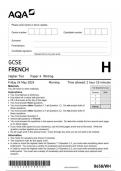 AQA GCSE FRENCH Higher Tier Paper 4 Writing question paper 2024 june 8658/WH