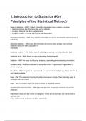 1. Introduction to Statistics (Key Principles of the Statistical Method) Exam Questions and Answers 2024/2025( A+ GRADED 100% VERIFIED).