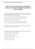 NUR 514 ADVANCED HEALTH ASSESMENT FINAL EXAM 2024/2025 VERIFIED QUESTIONS AND ANSWERS