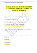 NUR 622 ADVANCED HEALTH ASSESMENT EXAM 2024/2025 VERIFIED QUESTIONS AND ANSWERS GRADED A+