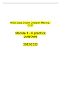 WGU C207 Data Driven Decision Making Module 1 - 6 Questions and Answers  (Verified Answers) (2022/2023)