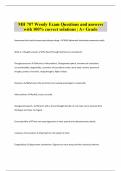 MH 707 Wendy Exam Questions and answers with 100% correct solutions | A+ Grade