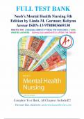 Test Bank for Neeb's Mental Health Nursing 5th Edition By Linda M. Gorman; Robynn Anwar ISBN 9780803669130, 0803669135 Chapter 1-22 Complete Guide A+