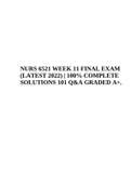 NURS 6521 - Advanced Pharmacology WEEK 11 FINAL EXAM (LATEST 2022) | 100% COMPLETE SOLUTIONS 101 Q&A GRADED A+. 