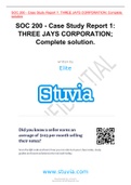 SOC 200 - Case Study Report 1: THREE JAYS CORPORATION; Complete solution