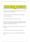 C232 Intro to HR - Pre-Assessment Questions and answers with 100% correct solutions | A+ Grade