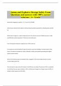 Ammo and Explosive Storage Safety Exam Questions and answers with 100% correct solutions | A+ Grade