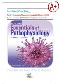 Test Bank Complete; Porth's Essentials of Pathophysiology 5th Edition, (2019) Tommie L. Norris (Author) 9781975107192| All Units| All Chapters 1-52| Verified