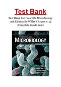 Test Bank For Prescotts Microbiology 11th Edition By Willey Chapter 1-43 |Complete Guide 2022