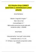 ACLS Rhythm Strips CORRECT QUESTIONS & ANSWERS(2024 LATEST UPDATE)