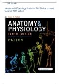 TEST BANK:  Anatomy & Physiology (includes A&P Online course): course) 10th Edition  by Kevin T. Patton NEW EDITION