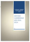 OXFORD CAMBRIDGE AND RSA 2024 GCE  Biology A  H020/02: Depth in biology  AS Level ACTUAL PAPER AND MARKING SCHEME (MERGED 2024)