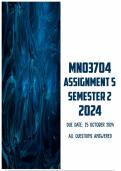 MNO3704 Assignment 5 Semester 2 2024 | Due 25 October 2024