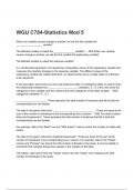 WGU C784-Statistics Mod 5 Exam Questions with correct Answers 2024/2025( A+ GRADED 100% VERIFIED).