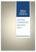 OXFORD CAMBRIDGE AND RSA 2024 GCE  Biology B  H022/01: Foundations of biology  AS Level ACTUAL QUESTION PAPER AND MARKING SCHEME (MERGED)