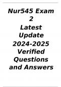 Nur545 Exam 2  Latest Update  2024-2025 Verified Questions and Answers  Graded A+