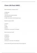 Chem 105 final UWEC questions n correct answers