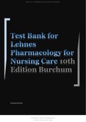 test bank for lehnes pharmacology for nursing care 10th edition burchum all complete chapters