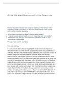 NR 443 Week 8 Graded Discussion Topic Future Directions