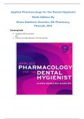  Latest Test Bank for Applied Pharmacology for the Dental Hygienist Ninth Edition By  Elena Bablenis Haveles, BS Pharmacy, PharmD, RPh Covering both  	Academic skills assessment  and 	Clinical case study Questions All with rationale