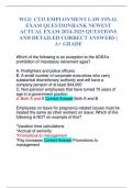 WGU C233 EMPLOYMENT LAW FINAL EXAM QUESTIONBANK NEWEST ACTUAL EXAM 2024-2025 QUESTIONS AND DETAILED CORRECT ANSWERS | A+ GRADE